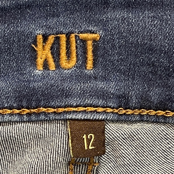 Kut from the Kloth Straight Leg Blue Jeans CROPPED WOMENS SIZE 12 - Picture 7 of 9